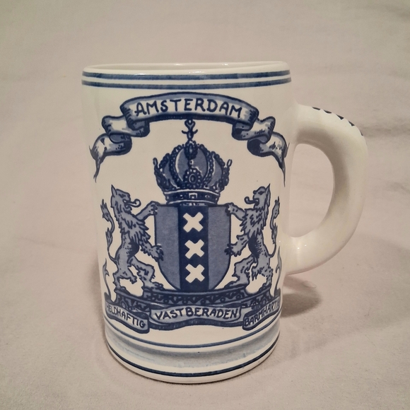 Unbranded Other - Amsterdam Delft Blue Hand-Painted Mug - Holland - #'443 - Amsterdam Motto